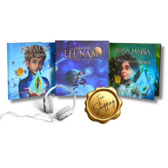 Experiencia Audiovisual Los Cuentos Leunam | En Español | Dos Libros Ilustrados Carátula Dura + Audio En Caja De Lujo Sobre La Vida & El Duelo